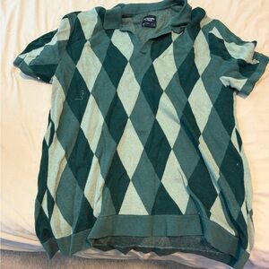 Green Argyle Polo Shirt